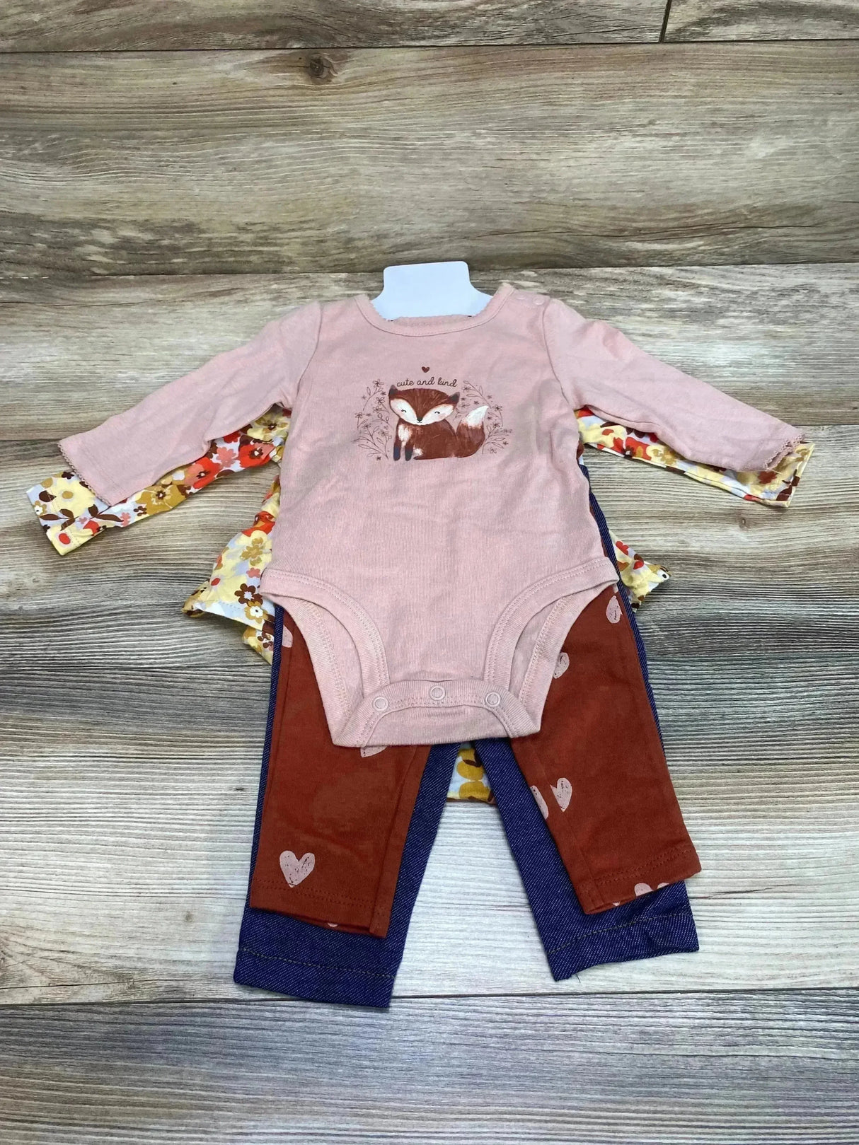 NEW Carter's 4pc Floral Bodysuit Set Yellow sz 3-6m - Me n Mommy To Be