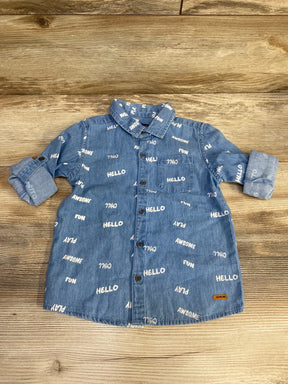 Juniors Chambray Button Up Shirt Blue sz 2-3T - Me n Mommy To Be