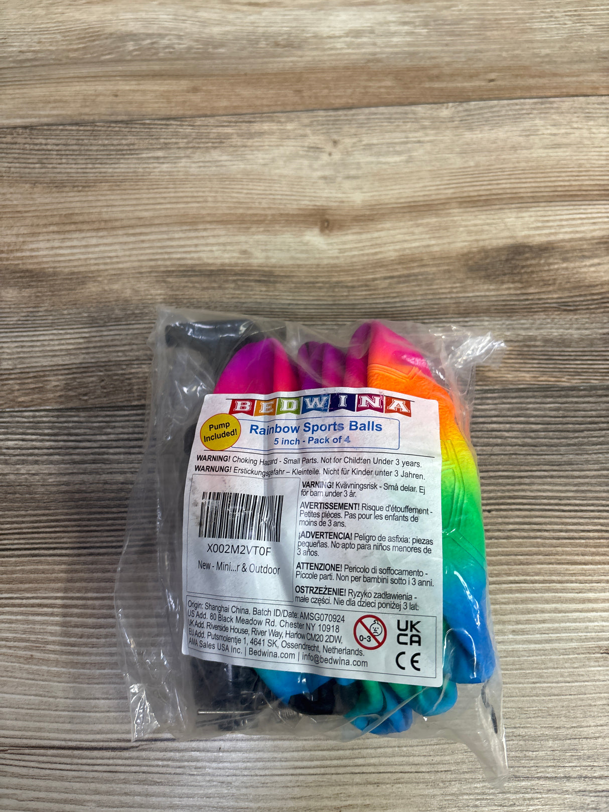 NEW Bedwina Rainbow Sports Balls 5in 4pk