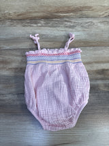 Little Me Smocked Gauze Bubble Romper Pink sz 9m