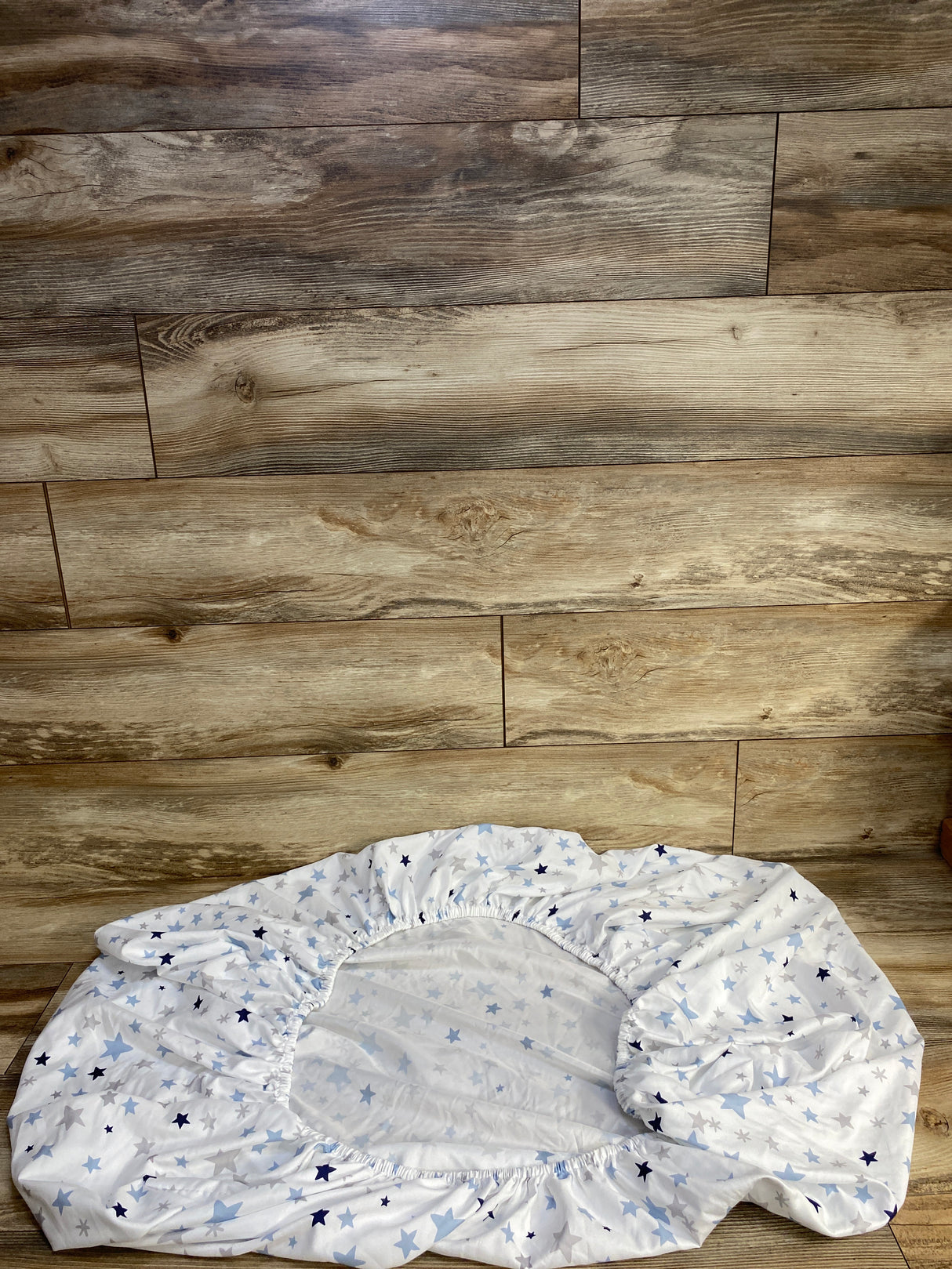 Little Love by NoJo Blue/Grey Stars Fitted Crib Sheet