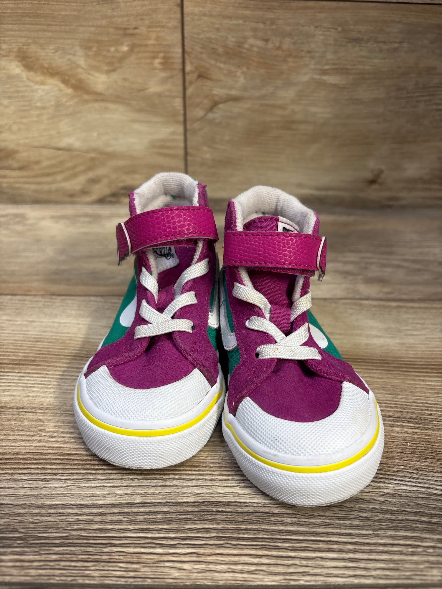 Vans Dino Sk8-Hi Reissue V Sneakers Fuchsia Red/Pepper Green sz 5c