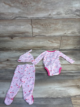 Koala Baby 3pc Kimono Shirt Set Pink sz 0-3m
