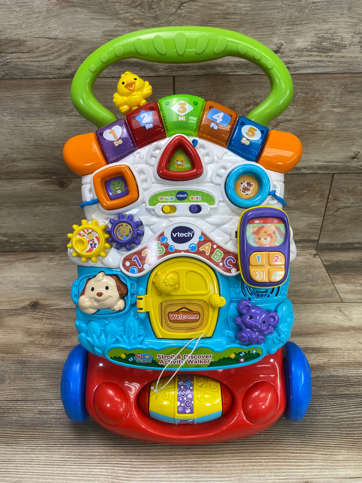 VTech Sit To Stand Stroll and Discover Activity Walker Green