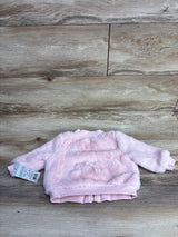 NEW Cat & Jack Plush Full Zip Bomber Jacket Pink sz 3-6m