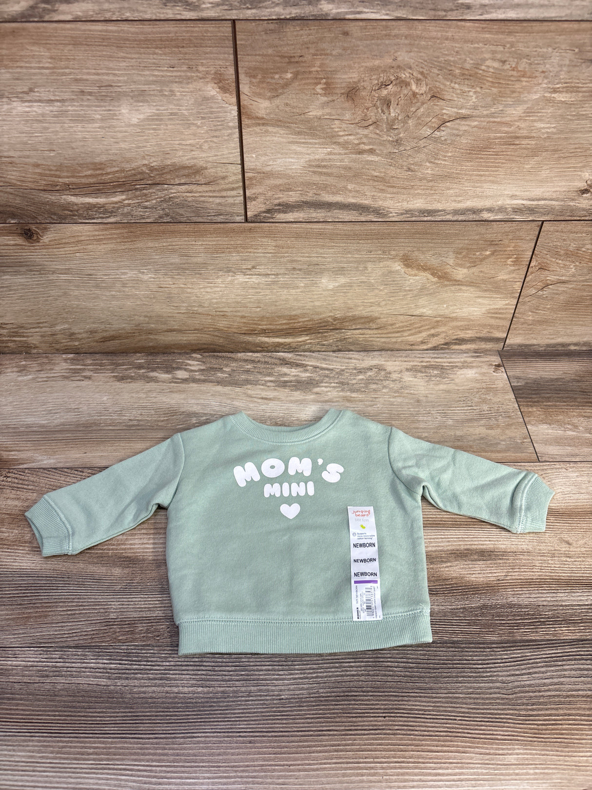 NEW Jumping Beans Mom's Mini Pullover Sweatshirt Green sz Newborn