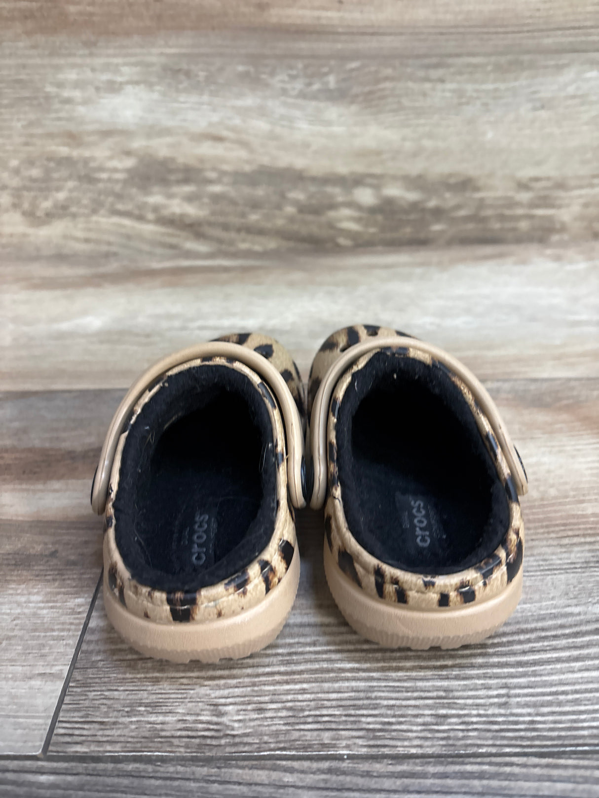 Crocs Classic Lined Clogs Leopard Print sz 4c