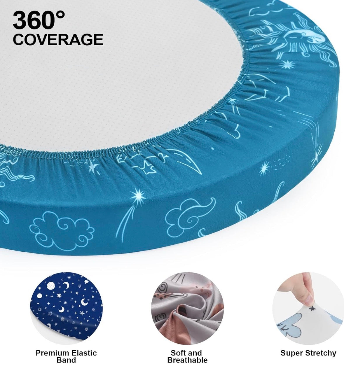 IOCCLH 3pk Fitted Bassinet Sheets 32x16''