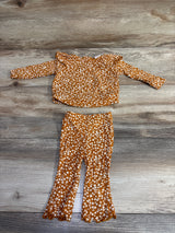 Cat & Jack 2pc Floral Ribbed Shirt & Bottoms Orange sz Newborn