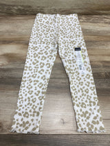 NEW Okie Dokie Ribbed White Leopard Leggings sz 4T