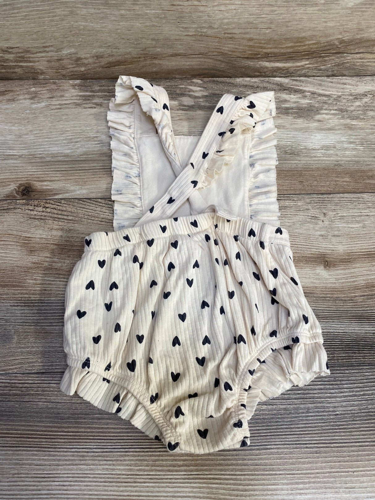 Cat & Jack Heart Print Romper Cream sz 18m