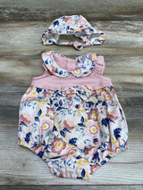 Tommy Bahama 2pc Floral Romper & Hat Pink sz 3-6m