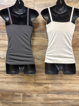 BHRIWRPY 2pk Nursing Tank Tops Grey/White sz Medium