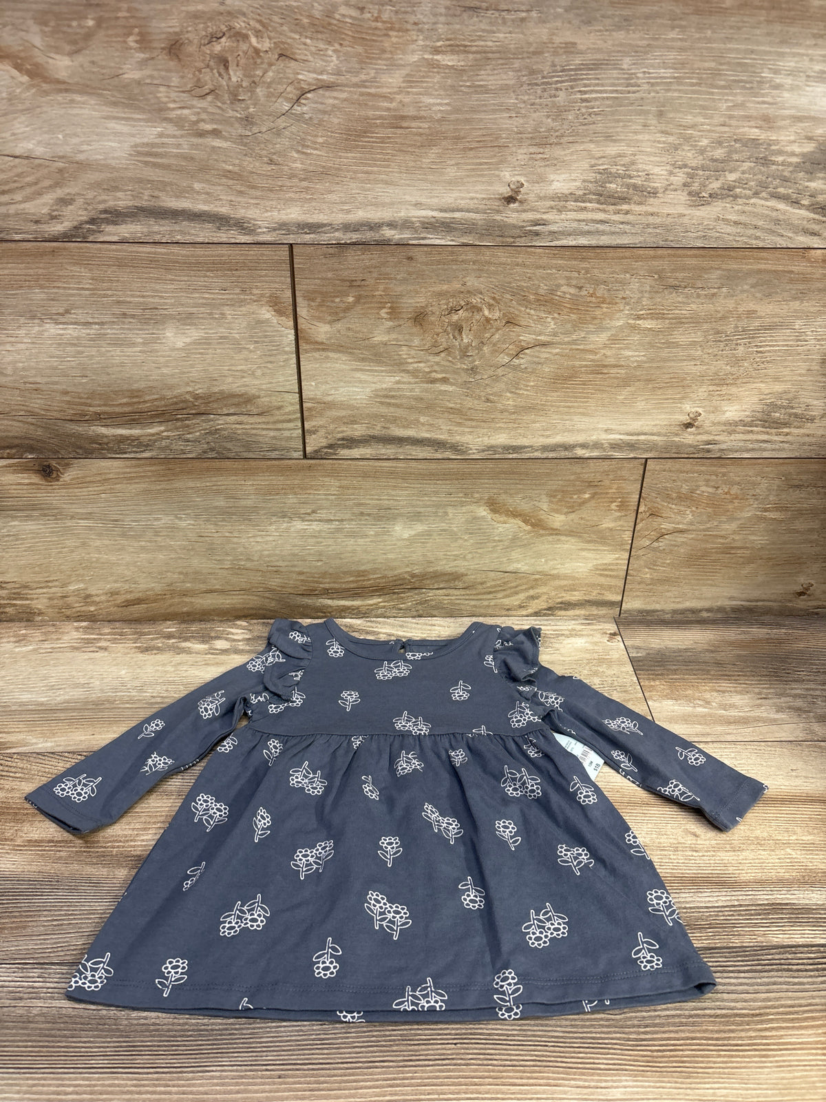 NEW Okie Dokie Long Sleeve Dress Grey sz 12m