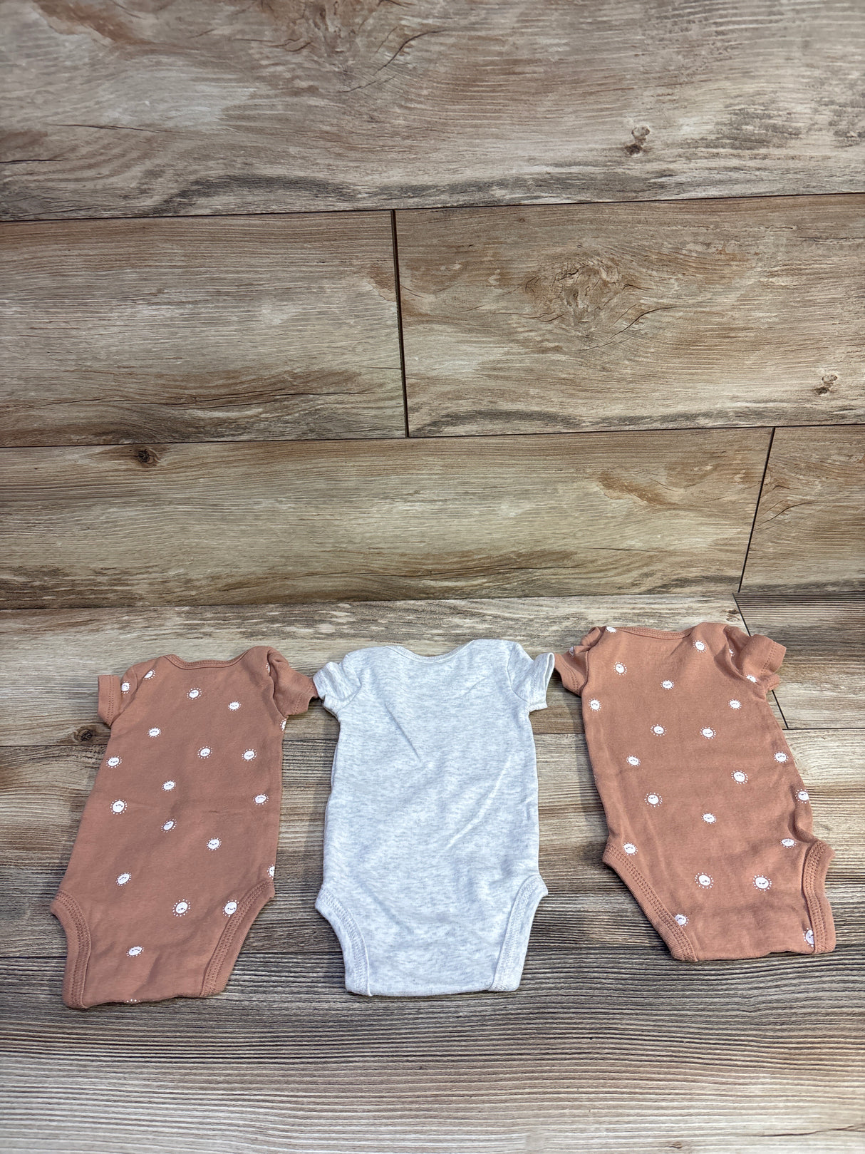 Just One You 3pk Bodysuits Brown sz Newborn