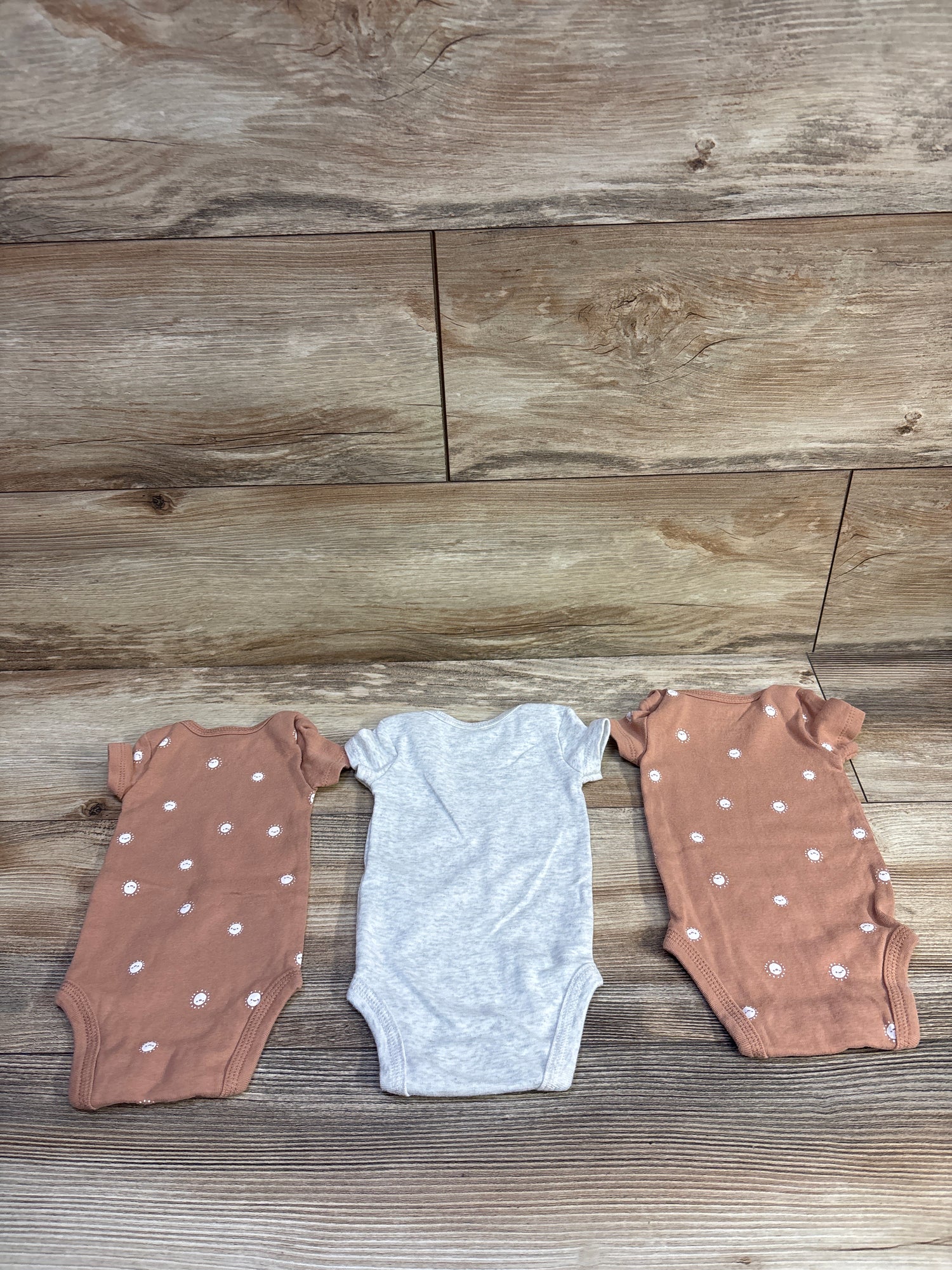 Just One You 3pk Bodysuits Brown sz Newborn