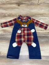 2pc Plaid Bodysuit & Overalls Red sz 6-9m