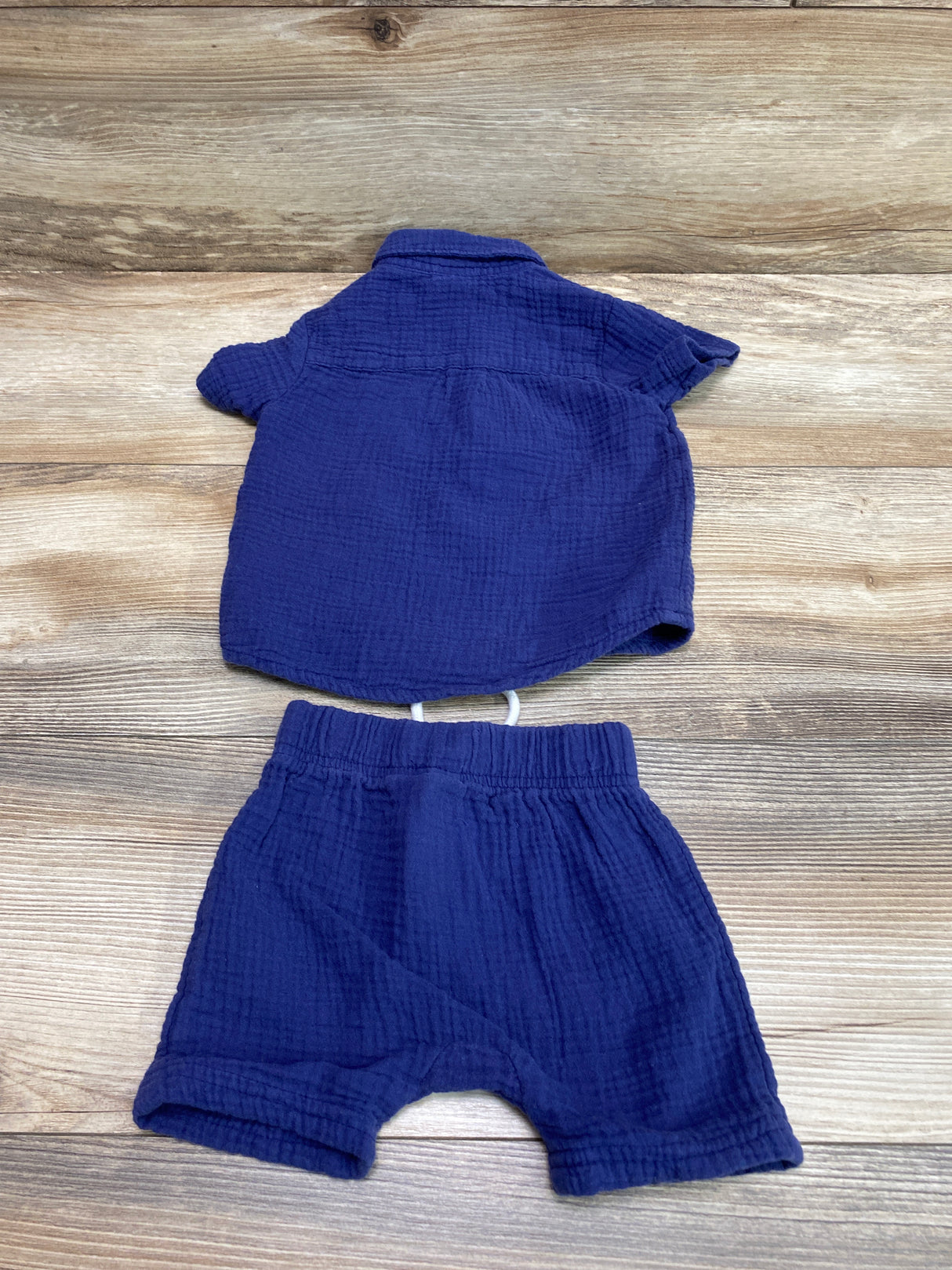 Just One You 2pc Muslin Shirt & Shorts Blue sz 9m