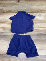 Just One You 2pc Muslin Shirt & Shorts Blue sz 9m