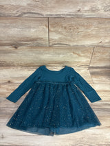 Cat & Jack Tulle Long Sleeve Dress Emerald sz 3T