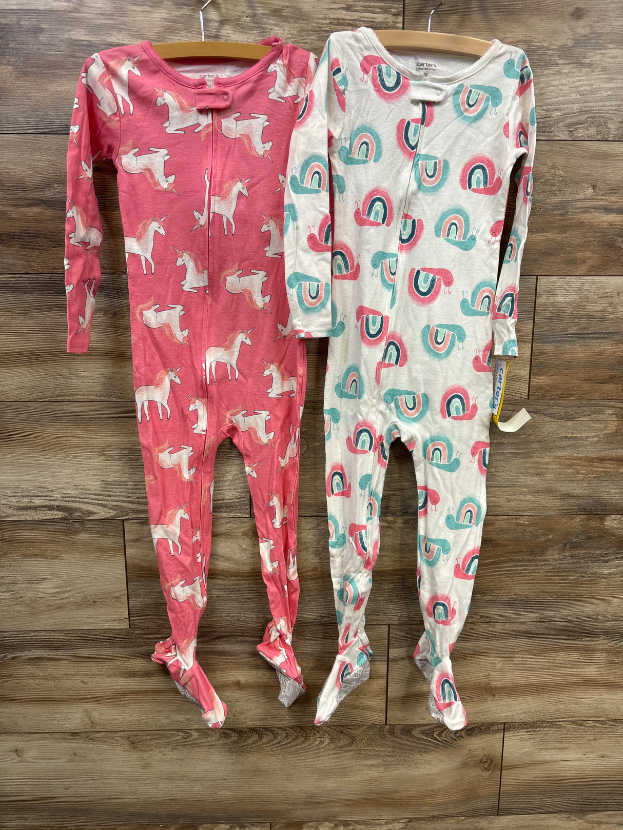 NEW Just One You 2pk Sleepers Snail & Unicorn Print sz 5T
