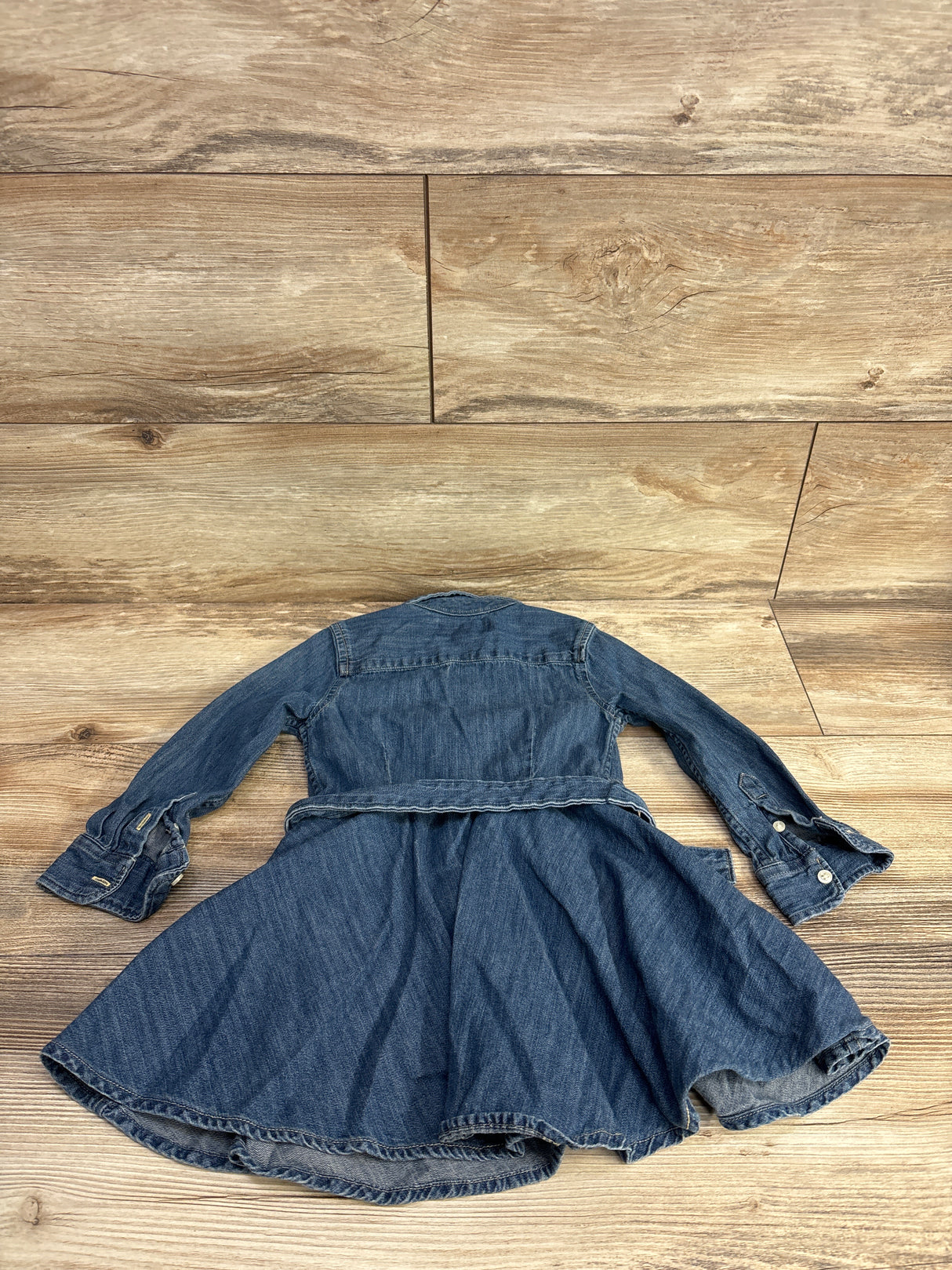 Ralph Lauren Belted Fit-and-Flare Denim Shirtdress Blue sz 2T