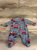 Tractor Print Footed Coverall Navy sz 1-3m