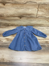 Zara Corduroy Eyelet Dress Blue sz 18-24m