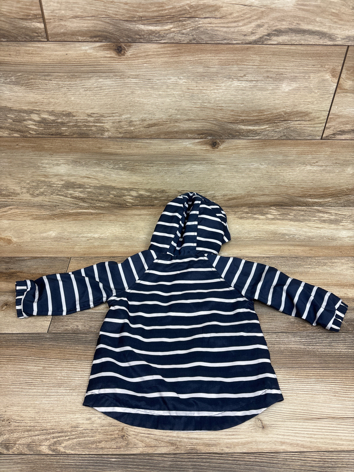 Little Me Jersey Lined Striped Windbreaker Navy sz 12m