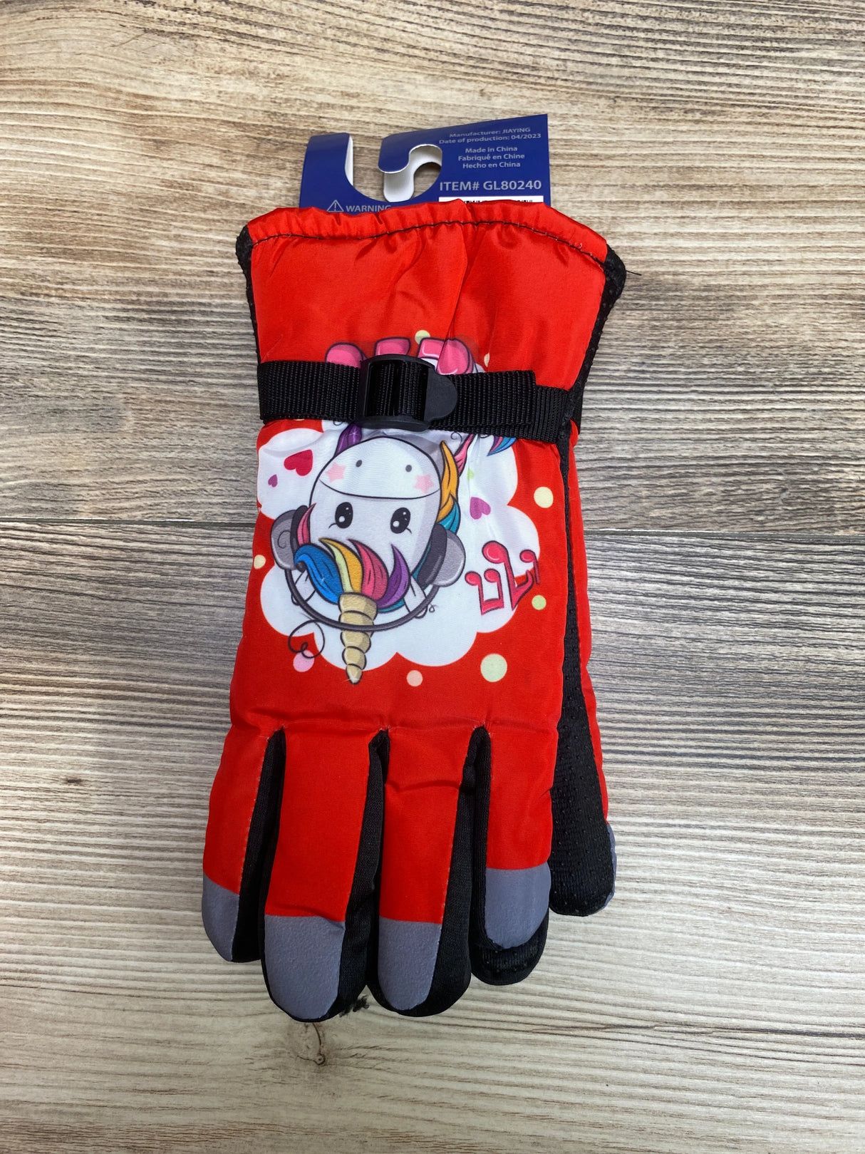 NEW ThermaWear Kid's Unicorn Winter Ski Gloves Red