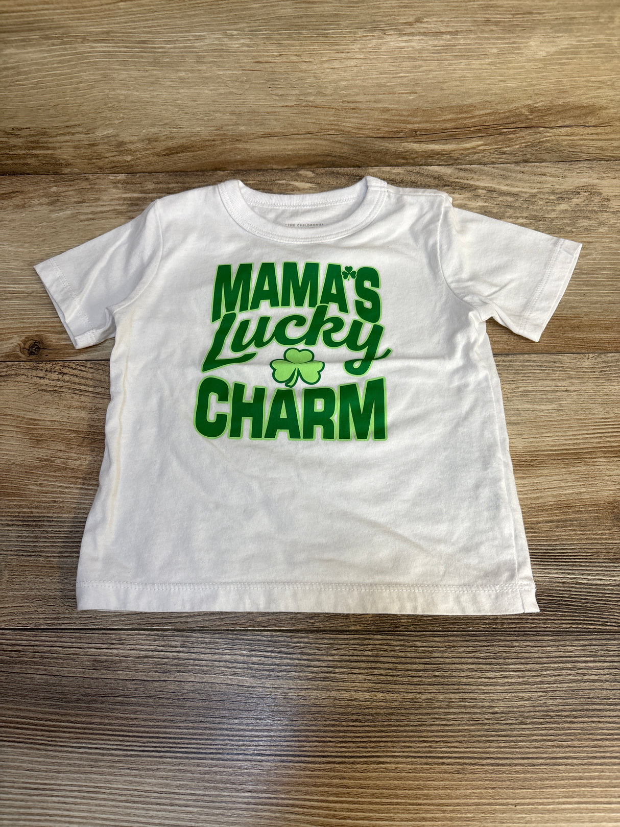 Children's Place Mama's Luck Charm Shirt White sz 18-24m