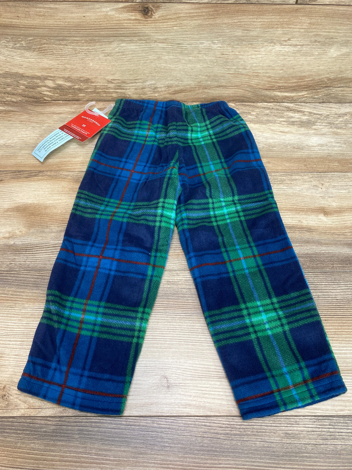 NEW Wondershop Plaid Fleece Pajama Pants Blue sz 3T