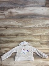 Colette Lilly Plush Unicorn Sequence Pull Over Hoodie Ivory sz 4T