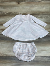 Bonnie Baby 2pc Long Sleeve Dress & Bloomers Pink sz 12m