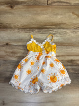 Shein Floral Sun Print Shortie Romper Yellow sz 0-6m