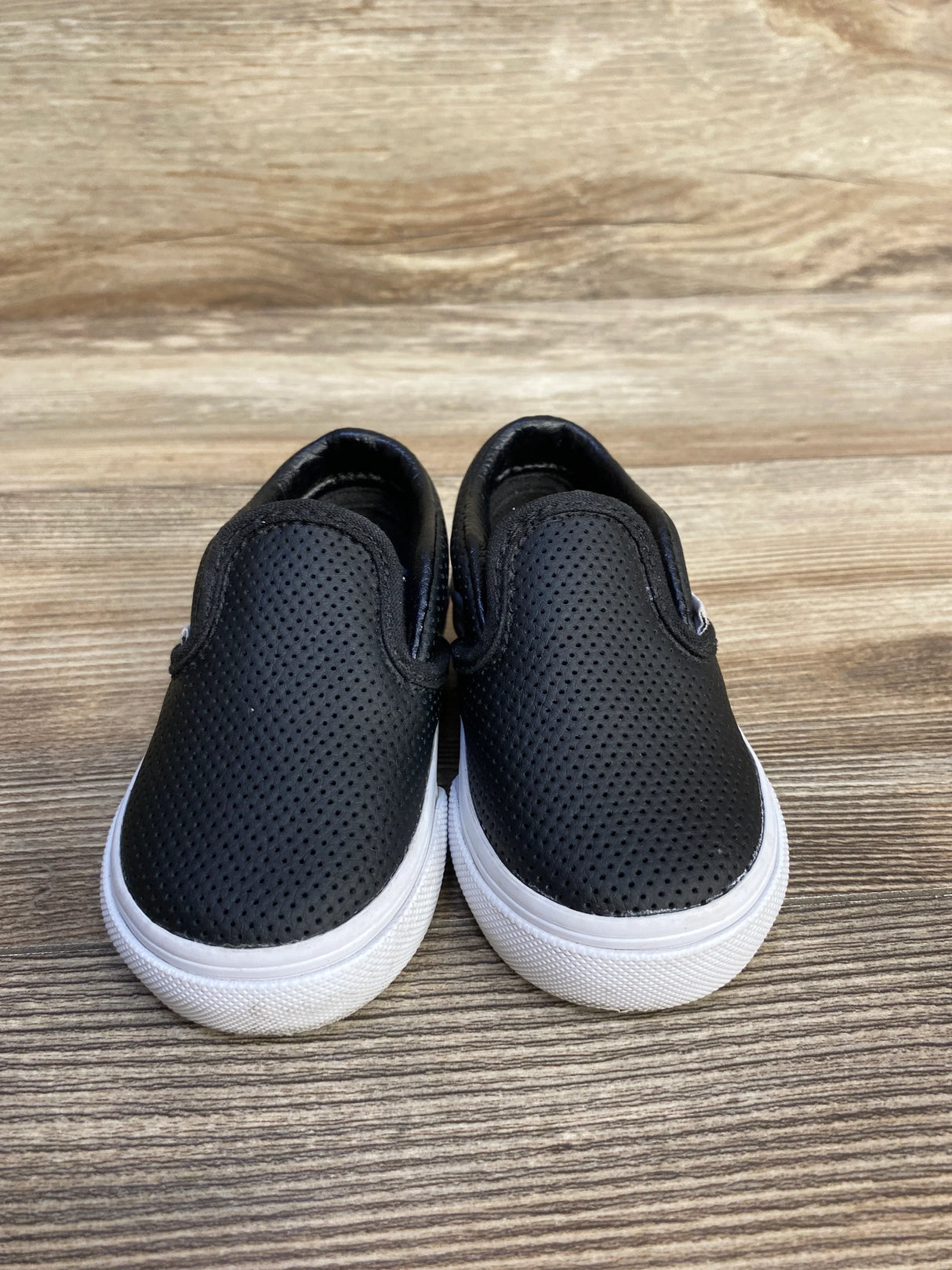 Vans Toddler Slip On V - Perforated Black sz 4c - Me n Mommy To Be