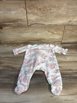 Little Me Floral Ruffle Sleeper White sz 3m