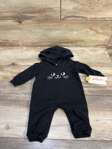 NEW Cat & Jack Halloween Cat Hooded Romper Black sz Newborn