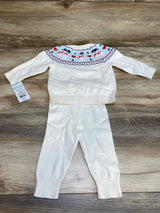 NEW Cat & Jack 2pc Snowman Fair Isle Sweater Set White sz 3-6m - Me n Mommy To Be