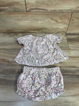 Nicole Miller 2pc Floral Top & Bloomer Shorts Set White sz 12m
