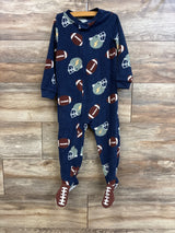 Carter's Football Blanket Sleeper Navy sz 3T