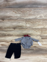 NEW Just One You 4pc Plaid Shirt Set White sz Newborn
