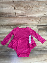 NEW Okie Dokie Long Sleeve Bodysuit Dress Catalina Pink sz 18m