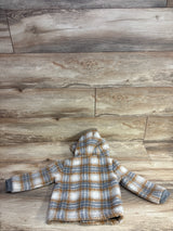 Oshkosh Plaid Hooded Button Up Jacket Grey sz 24m