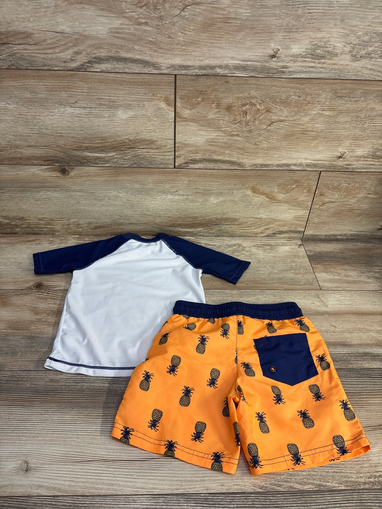 Tommy Bahama 2pc Pineapple Rashguard & Swim Trunks Navy sz 3T - Me n Mommy To Be