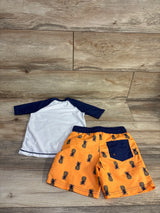 Tommy Bahama 2pc Pineapple Rashguard & Swim Trunks Navy sz 3T - Me n Mommy To Be