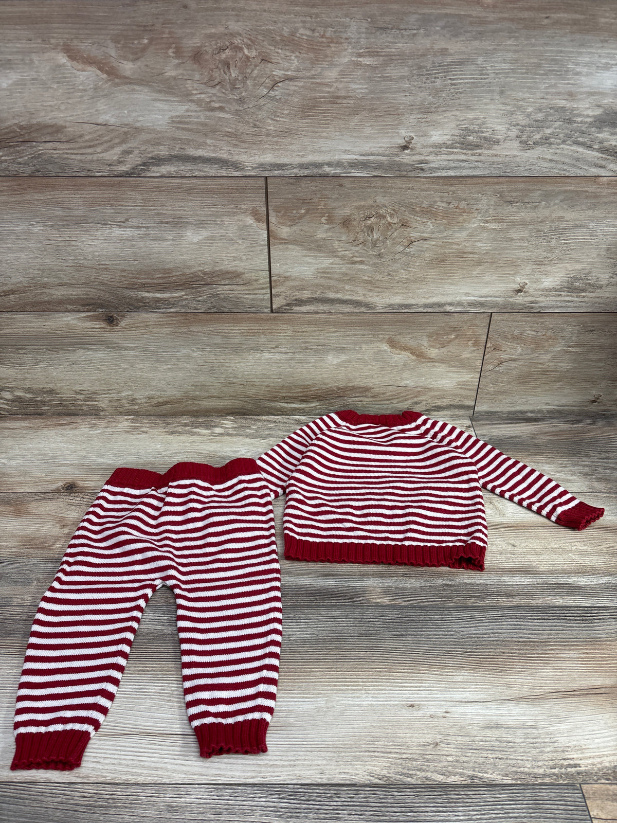Carter's 2pc Knit Striped Shirt & Pants Set Red sz 12m
