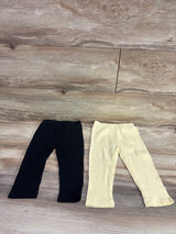 Ribbed 2pk Leggings Black/Yellow sz 12-18m