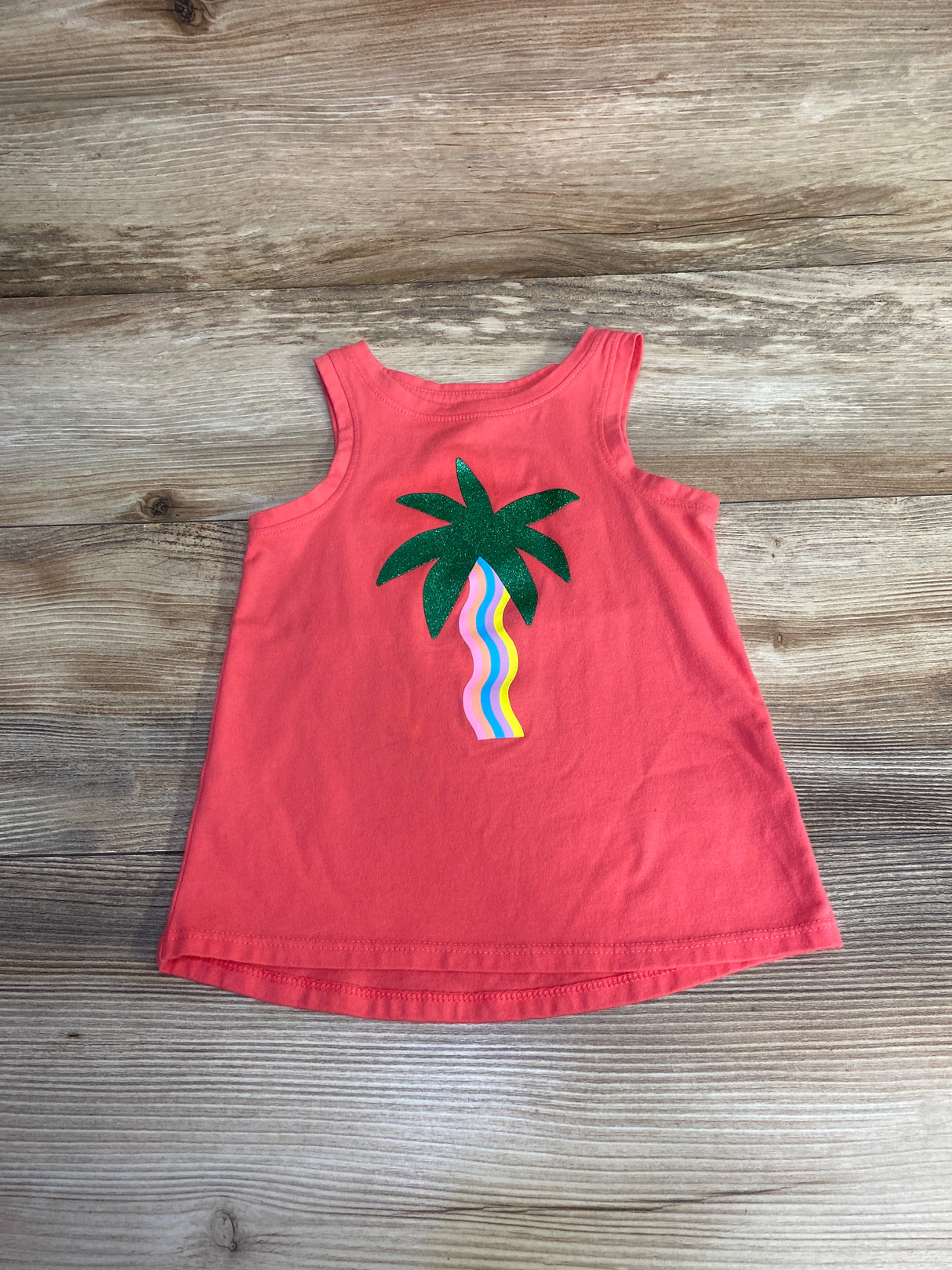 Cat & Jack Pink Palm Tree Tank Top sz 2T