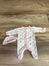 Luvable Friends 2pc Sleeper & Hat Set White sz Preemie